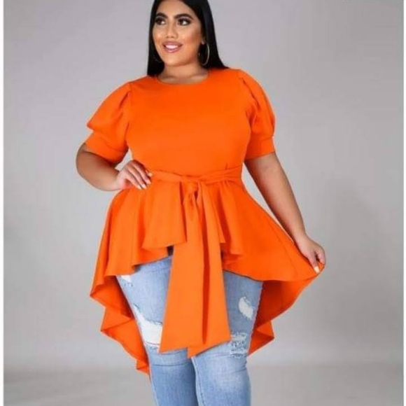 Buxom Curvy Tops - Orange BUXOM CURVY Blouse🧡